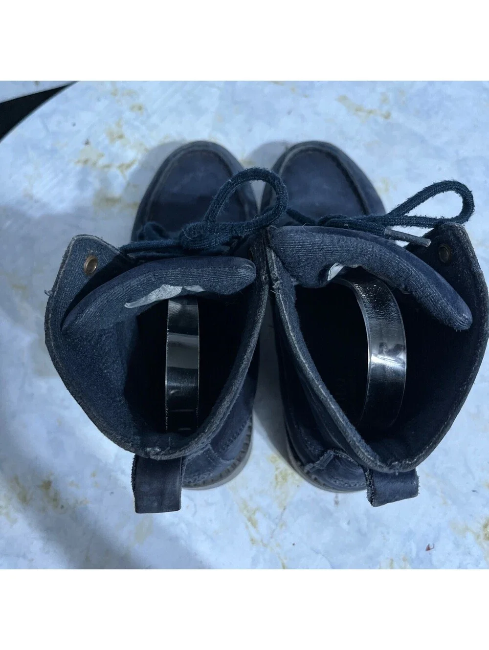 Polo Ralph Lauren Ranger Youth Kids Size 5M Shoes Blue Leather Polo Bear Boots